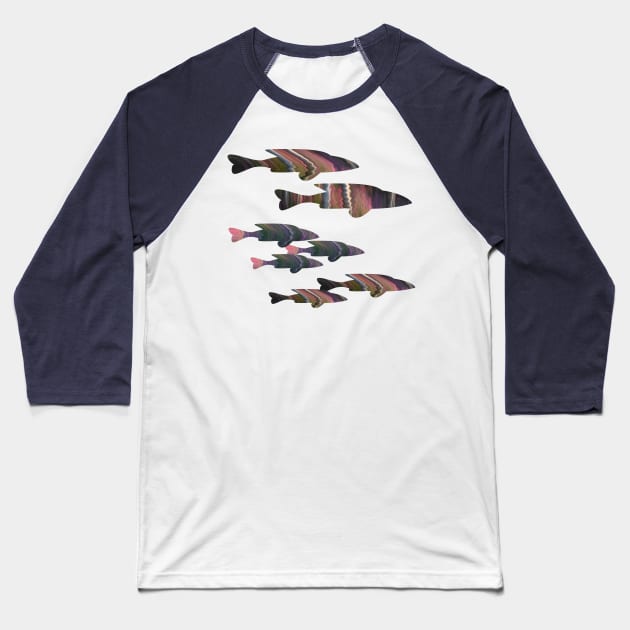 Fuchsia Fish Baseball T-Shirt by Whisperingpeaks